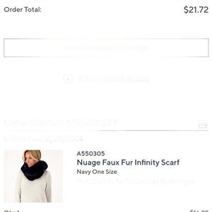Nuage brand new navy infinity scarf faux fur
